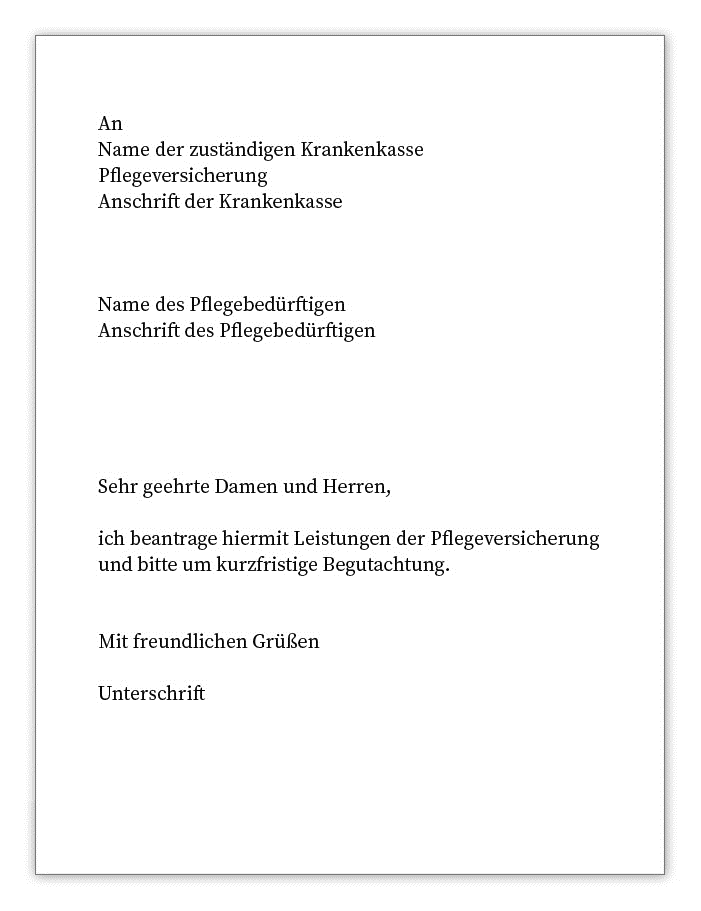 Anschreiben-Pflegeversicherung